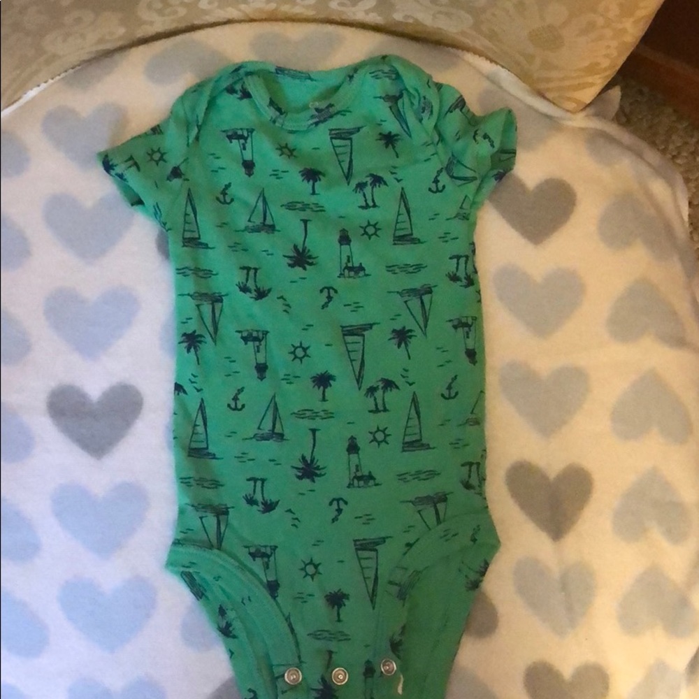Green and blue onesie